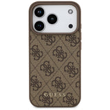 Husa pentru iPhone 17 Pro, Guess Hardcase 4G Classic (GUHCP17LG4GFBR), maro