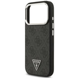 Husa pentru iPhone 17 Pro, Guess Hardcase 4G Triangle Logo MagSafe (GUHMP17LP4TSRCMK), negru