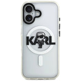 Husa pentru iPhone 17, Karl Lagerfeld IML MagSafe Sketch Logo (KLHMP17SHGKIGKBT), transparenta