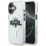Husa pentru iPhone 17, Karl Lagerfeld IML MagSafe Sketch Logo (KLHMP17SHGKIGKBT), transparenta