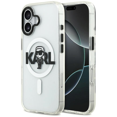 Husa pentru iPhone 17, Karl Lagerfeld IML MagSafe Sketch Logo (KLHMP17SHGKIGKBT), transparenta