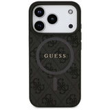 Husa pentru iPhone 17 Pro, Guess 4G Ring Classic Logo MagSafe (GUHMP17LG4GFRK), negru