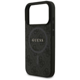 Husa pentru iPhone 17 Pro, Guess 4G Ring Classic Logo MagSafe (GUHMP17LG4GFRK), negru