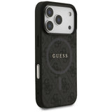 Husa pentru iPhone 17 Pro, Guess 4G Ring Classic Logo MagSafe (GUHMP17LG4GFRK), negru