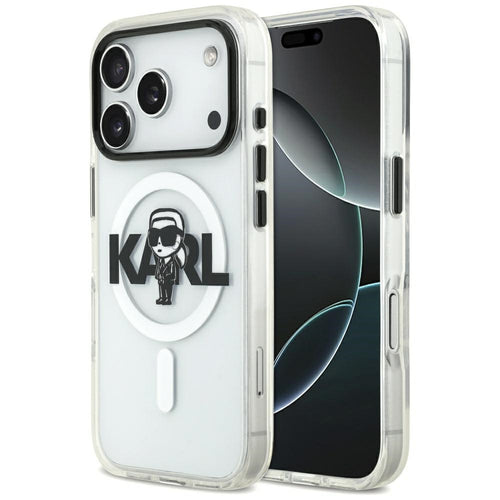 Husa pentru iPhone 17 Pro, Karl Lagerfeld IML MagSafe Sketch Logo (KLHMP17LHGKIGKBT), transparenta