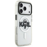 Husa pentru iPhone 17 Pro, Karl Lagerfeld IML MagSafe Sketch Logo (KLHMP17LHGKIGKBT), transparenta