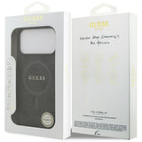 Husa pentru iPhone 17 Pro Max, Guess 4G Ring Classic Logo MagSafe (GUHMP17XG4GFRK), negru