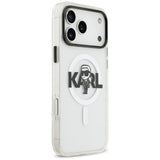 Husa pentru iPhone 17 Pro Max, Karl Lagerfeld IML MagSafe Sketch Logo (KLHMP17XHGKIGKBT), transparenta