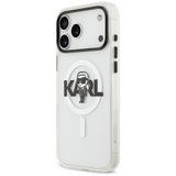 Husa pentru iPhone 17 Pro Max, Karl Lagerfeld IML MagSafe Sketch Logo (KLHMP17XHGKIGKBT), transparenta
