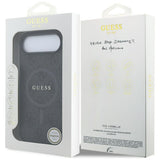 Husa pentru iPhone 17 Air, Guess 4G Ring Classic Logo MagSafe (GUHMP17MG4GFRK), negru