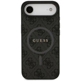 Husa pentru iPhone 17 Air, Guess 4G Ring Classic Logo MagSafe (GUHMP17MG4GFRK), negru
