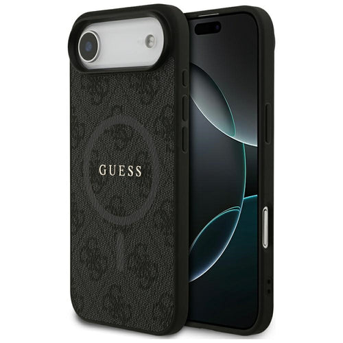 Husa pentru iPhone 17 Air, Guess 4G Ring Classic Logo MagSafe (GUHMP17MG4GFRK), negru