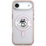 Husa pentru iPhone 17 Air, Karl Lagerfeld IML MagSafe Sketch Logo (KLHMP17MHGCHGKBP), roz