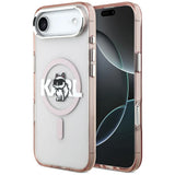Husa pentru iPhone 17 Air, Karl Lagerfeld IML MagSafe Sketch Logo (KLHMP17MHGCHGKBP), roz