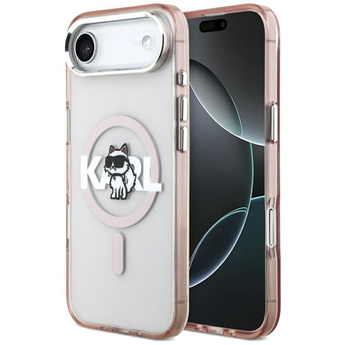 Husa pentru iPhone 17 Air, Karl Lagerfeld IML MagSafe Sketch Logo (KLHMP17MHGCHGKBP), roz