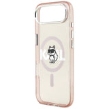 Husa pentru iPhone 17 Air, Karl Lagerfeld IML MagSafe Sketch Logo (KLHMP17MHGCHGKBP), roz