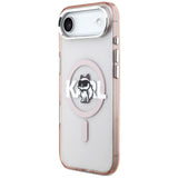 Husa pentru iPhone 17 Air, Karl Lagerfeld IML MagSafe Sketch Logo (KLHMP17MHGCHGKBP), roz