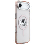 Husa pentru iPhone 17 Air, Karl Lagerfeld IML MagSafe Sketch Logo (KLHMP17MHGCHGKBP), roz