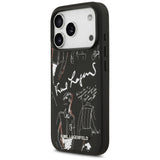 Husa pentru iPhone 17 Pro, Karl Lagerfeld Hardcase Grained Pattern Logo (KLHMP17LPGGRMPK), negru