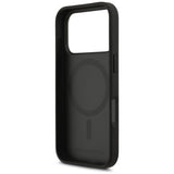 Husa pentru iPhone 17 Pro, Karl Lagerfeld Hardcase Grained Pattern Logo (KLHMP17LPGGRMPK), negru