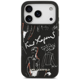 Husa pentru iPhone 17 Pro, Karl Lagerfeld Hardcase Grained Pattern Logo (KLHMP17LPGGRMPK), negru