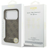 Husa pentru iPhone 17 Pro, Guess Hardcase 4G Classic Logo MagSafe (GUHMP17LP4GSSMCW), maro
