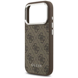Husa pentru iPhone 17 Pro, Guess Hardcase 4G Classic Logo MagSafe (GUHMP17LP4GSSMCW), maro