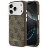 Husa pentru iPhone 17 Pro, Guess Hardcase 4G Classic Logo MagSafe (GUHMP17LP4GSSMCW), maro