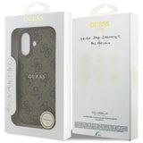 Husa pentru iPhone 17, Guess 4G Ring Classic Logo MagSafe (GUHMP17SG4GFRW), maro