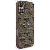 Husa pentru iPhone 17, Guess 4G Ring Classic Logo MagSafe (GUHMP17SG4GFRW), maro