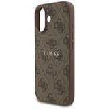 Husa pentru iPhone 17, Guess 4G Ring Classic Logo MagSafe (GUHMP17SG4GFRW), maro