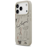 Husa pentru iPhone 17 Pro, Karl Lagerfeld Hardcase Grained Pattern Logo (KLHMP17LPGGRMPKG), gri