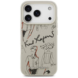 Husa pentru iPhone 17 Pro, Karl Lagerfeld Hardcase Grained Pattern Logo (KLHMP17LPGGRMPKG), gri