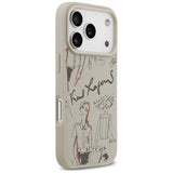 Husa pentru iPhone 17 Pro, Karl Lagerfeld Hardcase Grained Pattern Logo (KLHMP17LPGGRMPKG), gri