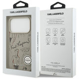 Husa pentru iPhone 17 Pro, Karl Lagerfeld Hardcase Grained Pattern Logo (KLHMP17LPGGRMPKG), gri