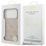 Husa pentru iPhone 17 Pro Max, Guess 4G Ring Classic Logo MagSafe (GUHMP17XG4GFRP), roz