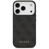 Husa pentru iPhone 17 Pro, Guess Hardcase 4G Classic Logo MagSafe (GUHMP17LP4GSSMCK), negru