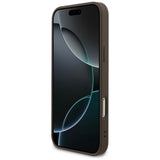 Husa pentru iPhone 17 Pro Max, Guess 4G Ring Classic Logo MagSafe (GUHMP17XG4GFRW), maro
