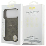 Husa pentru iPhone 17 Pro Max, Guess 4G Ring Classic Logo MagSafe (GUHMP17XG4GFRW), maro