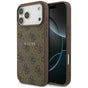 Husa pentru iPhone 17 Pro Max, Guess 4G Ring Classic Logo MagSafe (GUHMP17XG4GFRW), maro