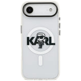 Husa pentru iPhone 17 Air, Karl Lagerfeld IML MagSafe Sketch Logo (KLHMP17MHGKIGKBT), transparenta