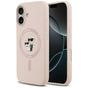 Husa pentru iPhone 17, Karl Lagerfeld Silicone Ring MagSafe (KLHMP17SSCMKCRHP), roz