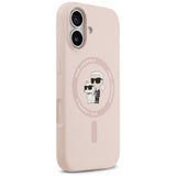 Husa pentru iPhone 17, Karl Lagerfeld Silicone Ring MagSafe (KLHMP17SSCMKCRHP), roz