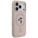 Husa pentru iPhone 17 Pro, Karl Lagerfeld Silicone Ring MagSafe (KLHMP17LSCMKCRHP), roz