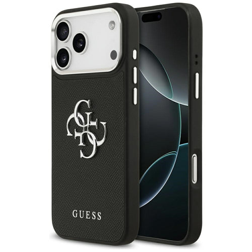 Husa pentru iPhone 17 Pro, Guess Hardcase 4G Grained Big and Classic Logo (GUHCP17LPG4SMCEK), negru