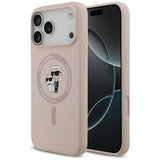 Husa pentru iPhone 17 Pro Max, Karl Lagerfeld Silicone Ring MagSafe (KLHMP17XSCMKCRHP), roz