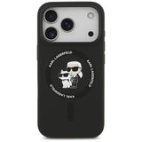 Husa pentru iPhone 17 Pro, Karl Lagerfeld Silicone Ring MagSafe (KLHMP17LSCMKCRHK), negru