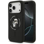 Husa pentru iPhone 17 Pro, Karl Lagerfeld Silicone Ring MagSafe (KLHMP17LSCMKCRHK), negru