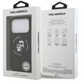 Husa pentru iPhone 17 Pro, Karl Lagerfeld Silicone Ring MagSafe (KLHMP17LSCMKCRHK), negru