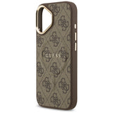 Husa pentru iPhone 17, Guess Hardcase 4G Classic MagSafe (GUHMP17SP4MSEGCW), maro